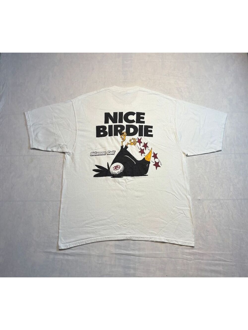 Outhouse Udamon Golf Nice Birdie Graphic T-Shirt Large White